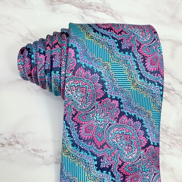 Stacy Adams Men's Neck Tie 100% Microfiber Neckwear 3.5" Wide Vibrant Pattern - Picture 7 of 12